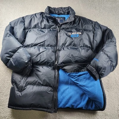  Chaqueta Polo Puffer EE. UU. Para Hombres XL Azul Deletrear PESADA Franela Forrada Esquí Cremallera Nylon Foto 1 de 4