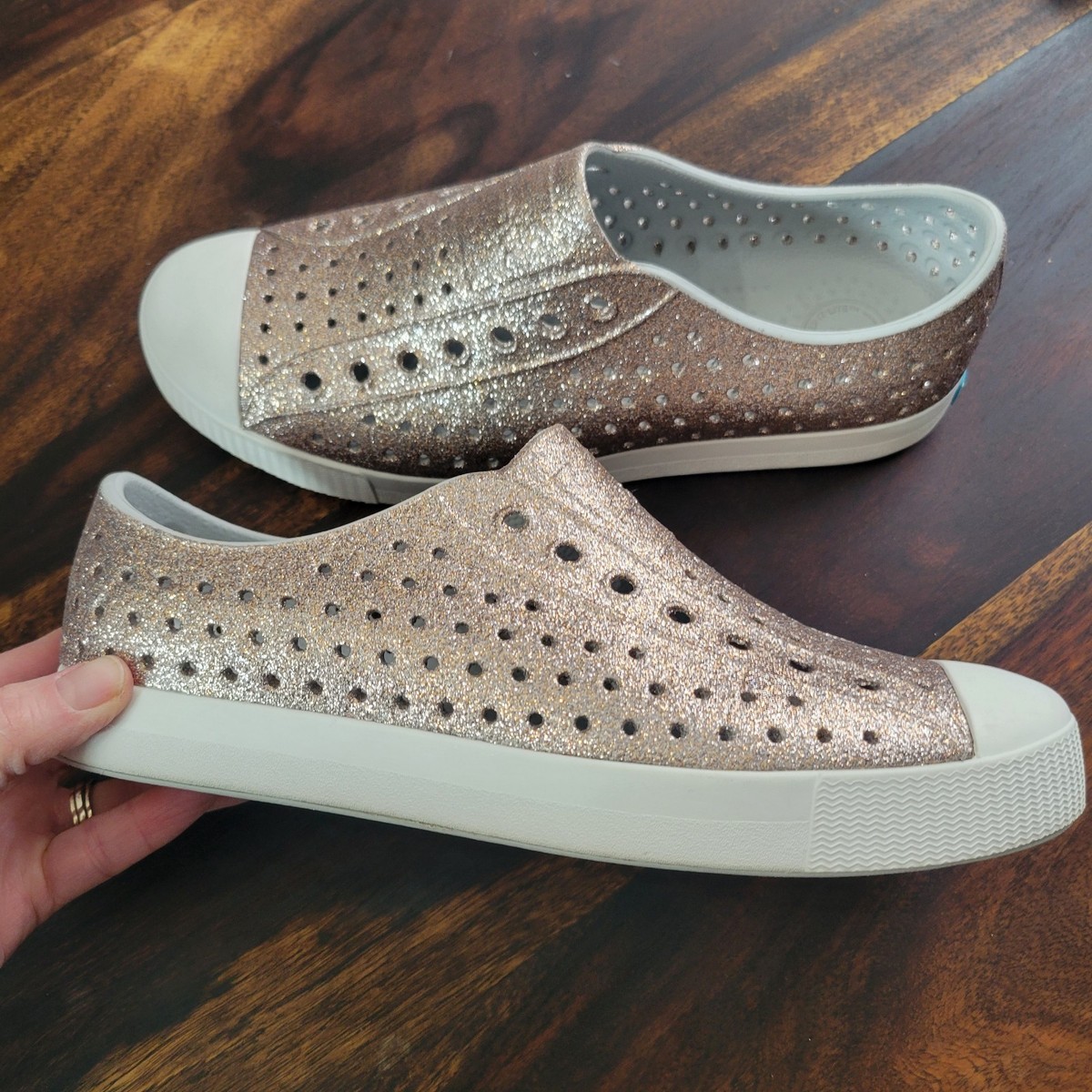 rose gold native shoes