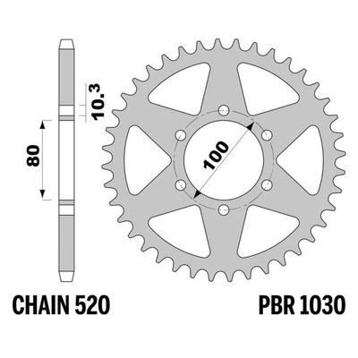 Corona PBR Z44 denti passo 520 in Ergal Duro Bimota DB4 Monoposto 900 Foto 1 de 4