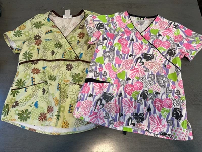 Lot of 2 scrub tops SCRUBS and BEVERLY HILLS shirt size XS - Image 1 of 2