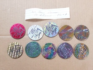 POGS/MILKCAPS POG "NO FEAR" LOTTO DI 10 SBATTITORI DIVERSI COLORE/TIPO LOTTO #A - Foto 1 di 3