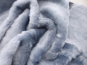 Piel de oveja merino piel de oveja piel acero azul pelo súper sedoso con espalda brillante - Imagen 1 de 5