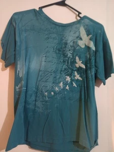Uproar Girl's T-Shirt With Glitter Birds Pattern SZ L - Picture 1 of 4