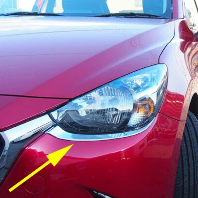 Embellecedores de faros cromados para Mazda 2 Demio 2015-2019 tiras de faros accesorios Foto 1 de 4