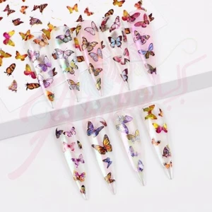Schmetterling Holografische Sticker Nagel Aufkleber | Nail Art | 3D Nagelsticker - Bild 1 von 22