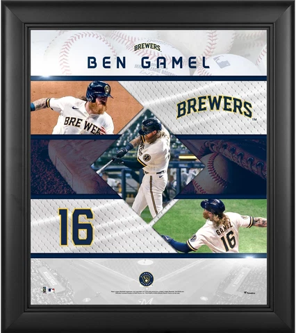 Ben Gamel Milwaukee Brewers Framed 15x17 Stitched Stars Collage Cover