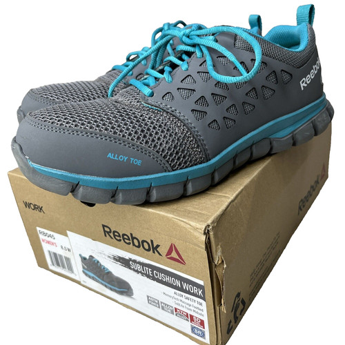 Scarpe da lavoro Reebok donna grigio turchese rete sublite ammortizzata punta in lega misura 8 5W
