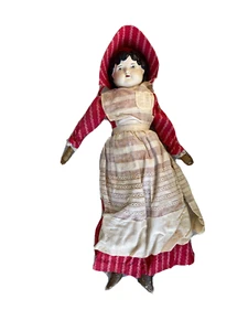 Muñeca Antigua Composición Niña Ceja Baja, Manos y Botas de Cuero, 22-1/2" - Imagen 1 de 16