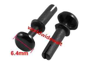 New PCB 10mm Push in Height Nylon Clips Fasteners Rivets Black R3100