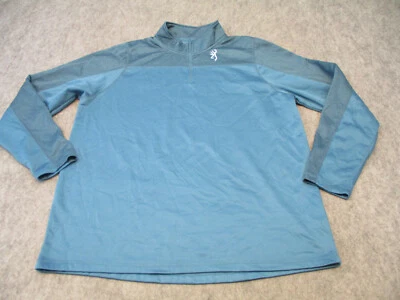 Browning Sweater Mens 2XL XXL Blue Pullover Quarter Zip Outdoors Casual * Foto 1 de 4