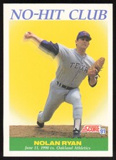 1991 Score   Nolan Ryan #701 Texas Rangers