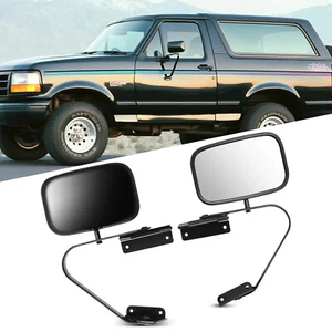 Par de espejos retrovisores laterales manuales de acero negro de acero negro para camioneta Ford F100 F150 F250 F350 450 - Imagen 1 de 15