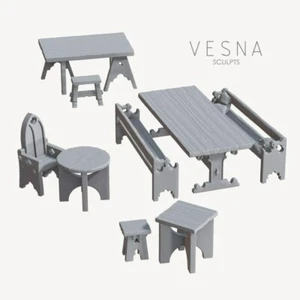 Medieval Furniture Set Castle Tavern House Scatter Terrain Scenery Landscape TTR - Picture 1 of 2