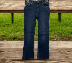PS Aerospostale Girls Bootcut Denim Jeans Size 12R Blue Adjustable Waist Pockets - Picture 1 of 10