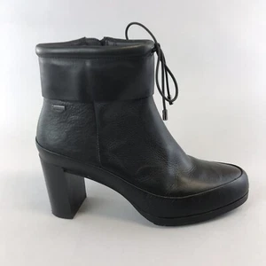 Botas Clarks Talla UK5 GoreTex Cuero Negro Cremallera al Tobillo Impermeables Tacones Apilados - Imagen 1 de 10