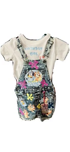 Girls Bluey Small Overalls & shirt - Picture 1 of 3