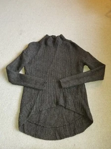 Womens Sweater-HELMUT LANG-grey alpaca/wool blend hi-lo mockneck pullover ls-S - Picture 1 of 4