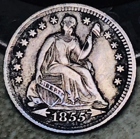 1855 Seated Liberty Half Dime 5C Arrows Ungraded Choice Silver US Coin CC18463 Cover