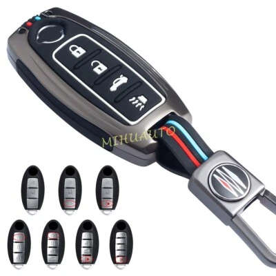 Metal Car Key Fob Cover Case Chain For Nissan Rogue Sport X-Trail Qashqai Murano - Image 1 of 4