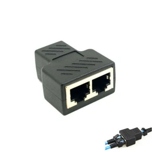 RJ45 Splitter Adapter 1 to 2 Ways Dual Female Ports CAT5/6/7 LAN Ethernet Cable - Afbeelding 1 van 12
