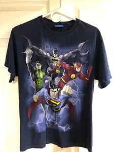 Vintage Justice League DC Comics T Shirt Size Medium Batman Superman - Picture 1 of 10