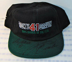 VTG 1995 RICKY CRAVEN '41' ROOKIE OF THE YEAR SIGNED HAT! CHASE SNAPBACK! USA!