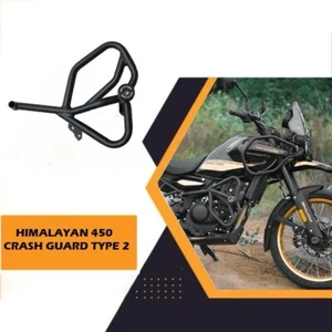 "CRASH GUARD WITH SLIDER TYPE 2, BLACK" FIT FOR ROYAL ENFIELD NEW HIMALAYAN 450 - Picture 1 of 6