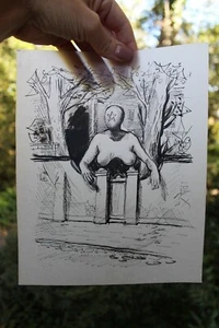 Original Jerzy Faczynski Nude Sketch Painting Pen Marker Woman Female Vellum - Picture 1 of 12