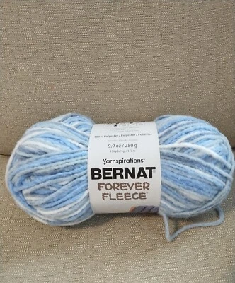 Bernat Forever Fleece Yarn-Rain Blue Vera-gated White 4846 - Image 1 of 4