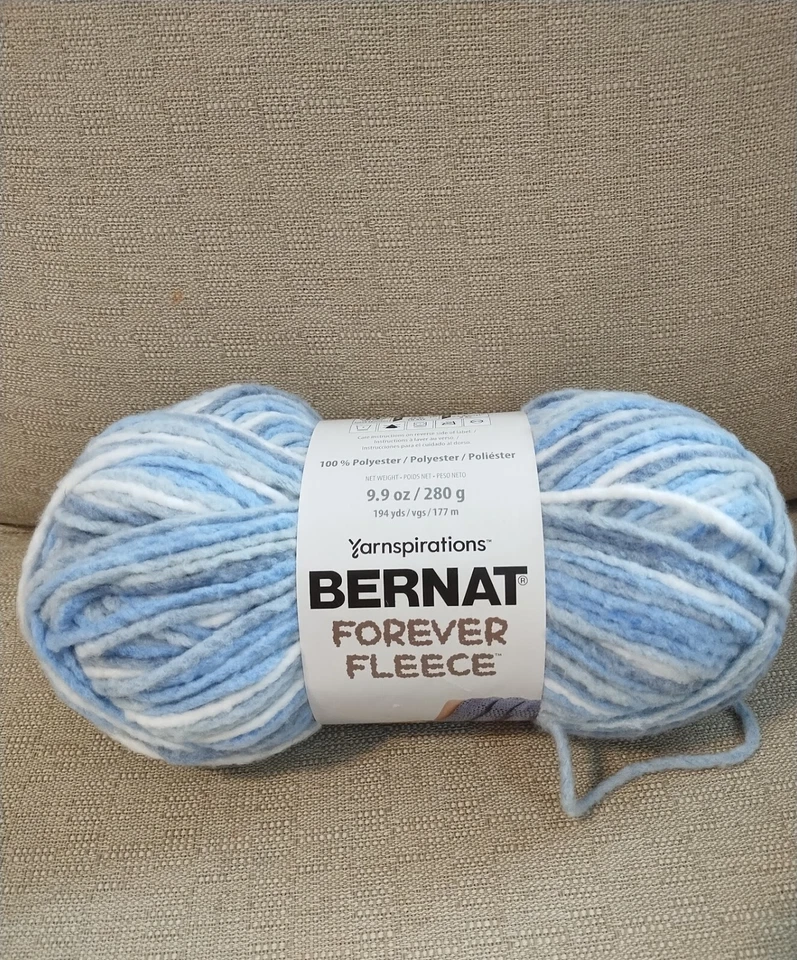 Bernat Forever Fleece Yarn Skein Color Rain 9.9 oz 194 yds