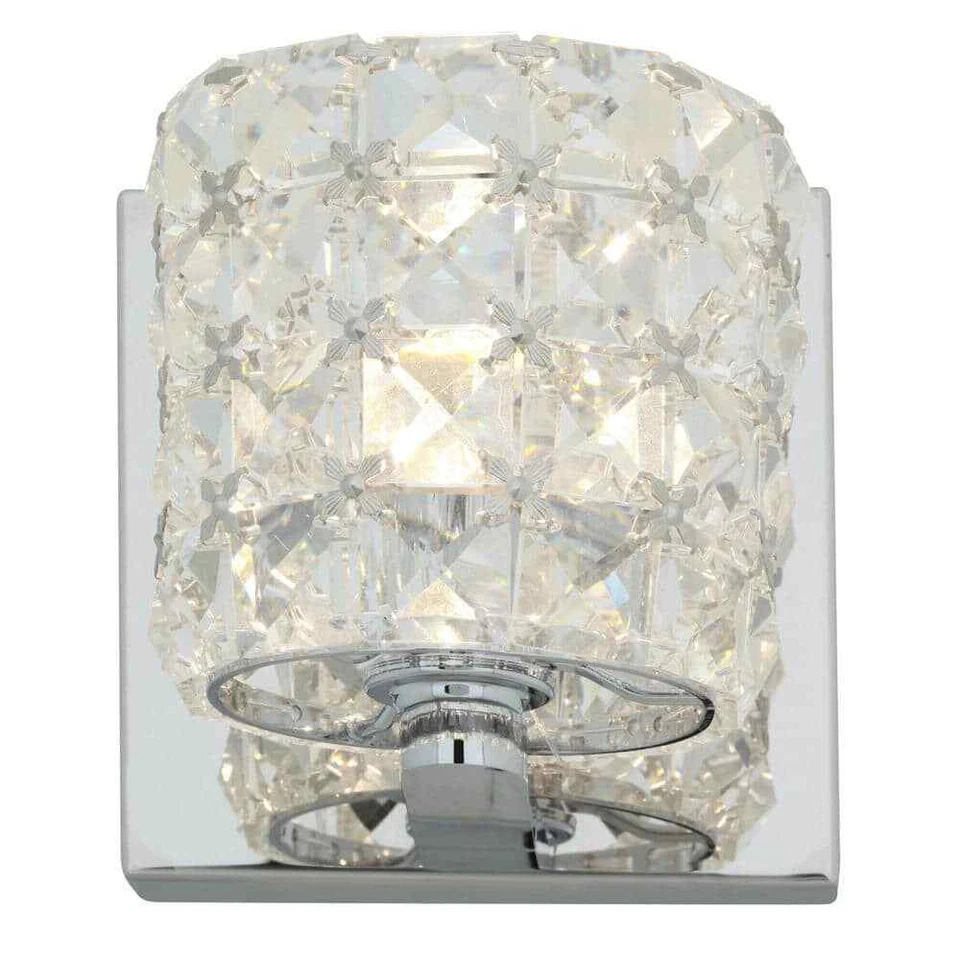 Access Lighting Prizm 1-Light Chrome Bath Light with Clear Crystal Shade - Image 1 of 2