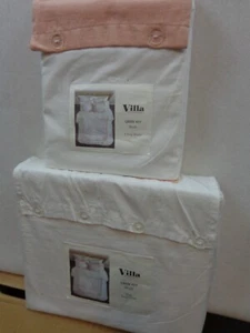 Villa by Noble Excellence King Duvet Cover & Shams Greek Key Blush New With Tags - Picture 1 of 11