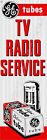 General Tubes Electric TV Radio Service 6" x 18" Metal Sign