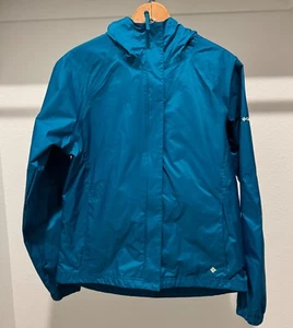 Columbia Omni Tech Hooded Rain Jacket Windbreaker Teal Youth Girls XL 18-20 - Picture 1 of 8