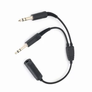 New Aviation Headset Cable GA Dual Plugs to for Airbus Headset Adapter - Zdjęcie 1 z 9