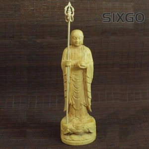 Holz Buddha Statuen des tibetischen Königs Bodhisattva Wohndeko - Bild 1 von 4