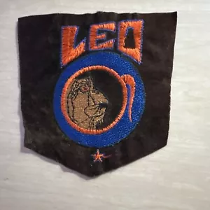 Vintage Large Zodiac Sign Astrology Horoscope Patch Leo 70s Rare 5.5x6” (S229) - Picture 1 of 2