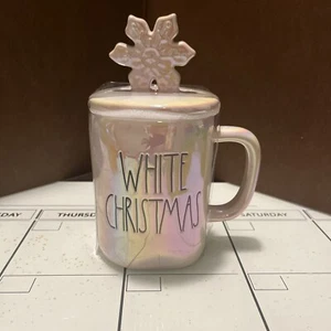 Rae Dunn White Christmas Mug With Snowflake Topper Artisan Collection brand new! - Picture 1 of 6
