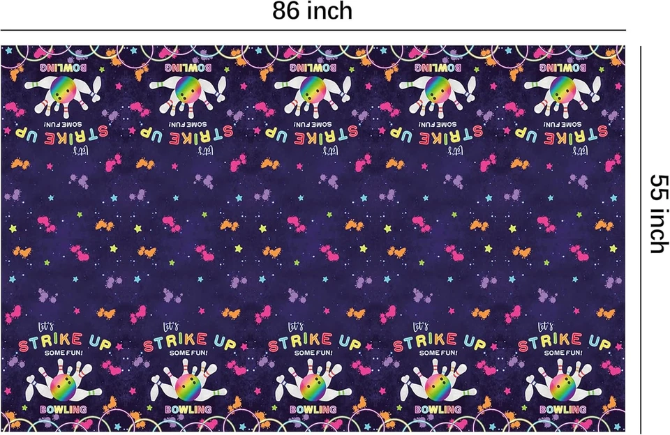 Paquete de 3 manteles desechables cubierta bolos cumpleaños fiesta suministros Let'S Strike Foto 1 de 4