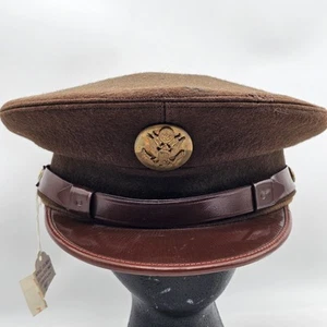 WWII US American Army USAAF Officers Enlisted Service Crusher Visor Cap WW2 RARE - Picture 1 of 13