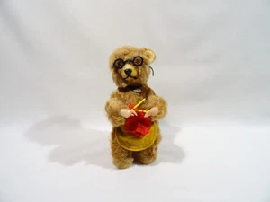ANCIEN JOUET MECANIQUE A CLE AUTOMATE PELUCHE MAX CARL OURS QUI TRICOTE ORIGINAL - Picture 1 of 12