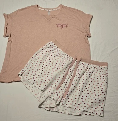 Juego de pijama corazones para mujer Cacique 18/20 en muy buen estado Foto 1 de 2