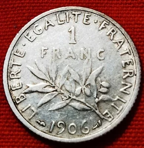 PEU COURANTE **** 1 FRANCS SEMEUSE 1906 RARE ! **** TTB - Imagen 1 de 2