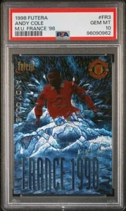 1998 Futera Andy Cole Manchester United Man U France 98 PSA 10 Pop 1 - Picture 1 of 2