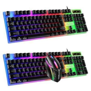 Gamer Keyboard And Mouse Combo Set RGB LED 104-Key Wired Waterproof Gaming Keybo - Picture 1 of 12