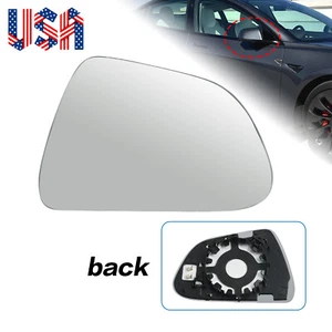 Right Passenger Side Mirror Glass Heated with Backing for Tesla Model 3 17-21 - Picture 1 of 10