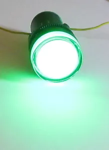 SBOEC AD16 Green Industrial Pilot LED Lamp - 12 V AC DC - 22mm Mount 22DS Short - Bild 1 von 7