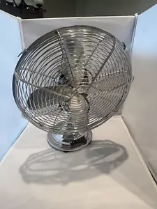 Vintage Style Heavy Chrome Circuator 3-Speed Desk Fan Model CH3007 13'' Diameter - Picture 1 of 4