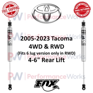 Fox 2.0 Performance Series Shocks Pair 4-6" Rear Lift Fits 05-23 Tacoma RWD 4WD - Picture 1 of 12