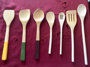 Wooden Spoons for Cooking 7-Piece, Kitchen Hand carved - Picture 1 of 2